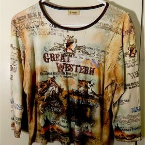 Cactus shirt. Pictures of front and back.